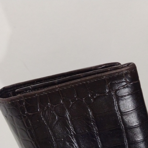 Brown Crocodile-Embossed Leather Long Wallet - Salvatore Ferragamo Womens Luxury - Picture 7 of 15